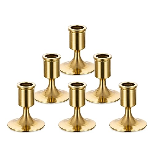 Sziqiqi Kerzenständer Stabkerzenhalter Gold für Hochzeitstisch Deko - Kerzenhalter Dekorative kerzenleuchter für Mantel Kamin Wohnzimmer Tischdeko, 6 Stück, Stil 1 von Sziqiqi