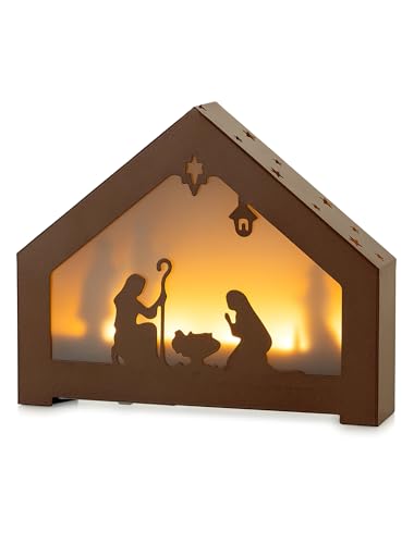 Sziqiqi Krippe Weihnachten Beleuchtet Modern: LED Weihnachtskrippe mit Beleuchtung - Kleine Metall Nativity Scene Krippenzubehör Krippenstall Weihnachtsdeko für Kamin Fensterbank Kirche Sziqiqi Krippe Weihnachten Beleuchtet Modern: LED Weihnachtskrippe mit Beleuchtung - Kleine Metall Nativity Scene Krippenzubehör Krippenstall Weihnachtsdeko für Kamin Fensterbank Kirche von Sziqiqi