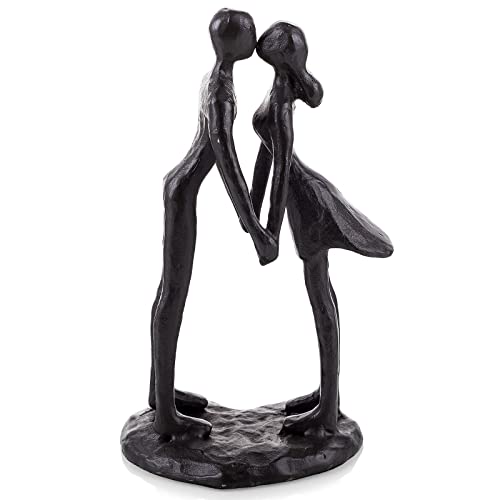 Sziqiqi Metall Küssendes Paar Statue, Moderne Dekofigur Iron Figur, Personalisiert Skulptur Ornament, Schwarz Abstrakte Figuren, Jahrestag Hochzeit Andenken Geschenk für ihre Frauen Freundin Paare von Sziqiqi