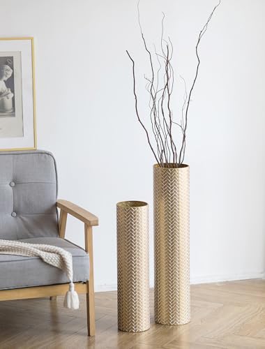 Sziqiqi Vase Groß für Boden Gold: Extra Große Bodenvase für Wohnzimmer 70/55 cm - Metall Gross Blumenvase für Pampasgras - Dekorative Bodenvasen XXL für Schlafzimmer Büro Flur Ecke Sziqiqi Vase Groß für Boden Gold: Extra Große Bodenvase für Wohnzimmer 70/55 cm - Metall Gross Blumenvase für Pampasgras - Dekorative Bodenvasen XXL für Schlafzimmer Büro Flur Ecke von Sziqiqi