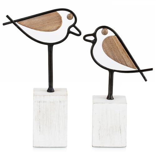 Sziqiqi Vogel Statuen für Home Decor - Kleine Niedliche Robin Vögel Figuren Akzent für Regale Mini Metall Vogel Skulpturen Vogel Tier Set Dekorationen für Wohnzimmer Geschenke für Vogelliebhaber von Sziqiqi