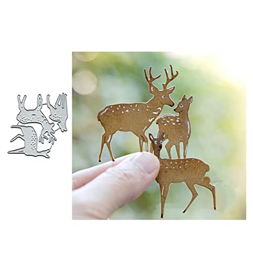 3 Stück Weihnachts-Metall-Stanzformen, Merry Christams, Hirsch, Schneeflocke, Stanzschablonen, DIY, Scrapbooking, dekoratives Prägepapier, Scrapbooking, Kartenherstellung von Sznilindm