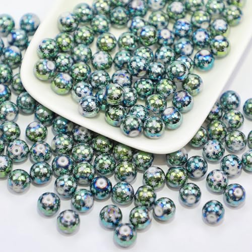 50pcs Christmas Star Snowflake Fashion Ceramic Beads for Jewelry Making Electroplated Hexagram Pattern Beads for DIY Crafts Jewelry Making Bracelets Necklace von Sznilindm