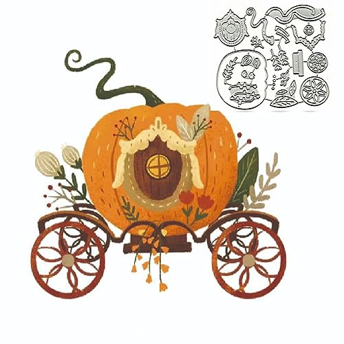 Halloween Kürbis Kutsche Metall Stanzformen, Halloween Geist Kürbis Kutsche Stanzschablonen DIY Scrapbooking Dekorative Prägung Papier Scrapbooking Kartenherstellung von Sznilindm