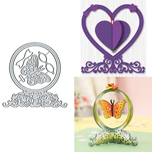 Runde Kristallkugel-Ständer, Herz-Metall-Stanzformen, Blume, Schmetterling, Kugel, Fliege, Stanzformen, Schablonen, DIY, Scrapbooking, dekorative Prägepapier, Scrapbooking, Kartenherstellung von Sznilindm