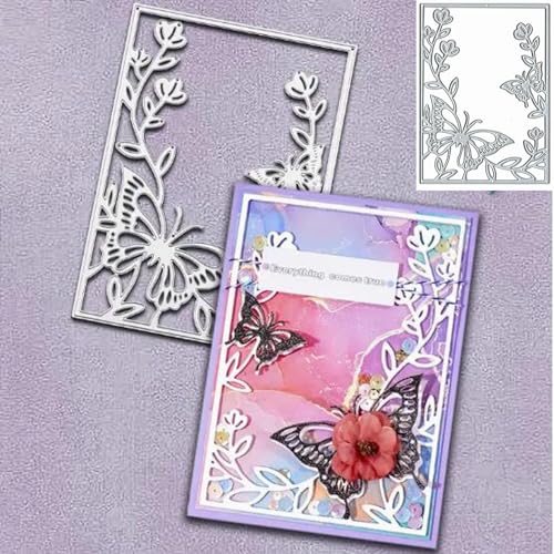 Stanzschablonen für Weihnachtsblumen, Blätter, Schmetterling, Metall, Motiv: Frohe Weihnachten, Schmetterling, Rahmen, Stanzschablonen, DIY, Scrapbooking, dekoratives Prägepapier, Scrapbooking, von Sznilindm