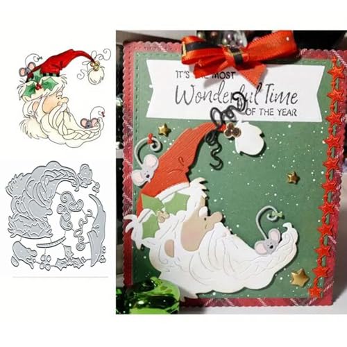 Weihnachtsmann-Metall-Stanzformen, Frohe Weihnachten, Snata, Schneeflocke, Baum, Schneemann, Stanzschablonen für DIY, Scrapbooking, Album, dekorative Prägepapier-Stanzformen, Kartenherstellung von Sznilindm