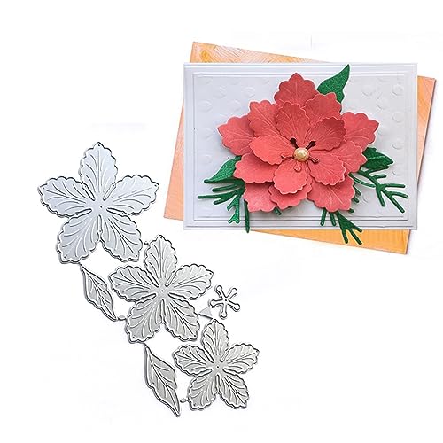 Weihnachtssterne Blume Blatt Metall Stanzformen für Kartenherstellung, Weihnachten Blume Blatt Karte Stanzformen Schneiden Schablonen DIY Scrapbooking Album Dekorative Prägung Papier Karte Prägung von Sznilindm