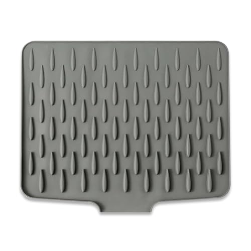 Abtropfmatte Geschirr,Silikon-Abtropfmatte, Arbeitsplattenschutz mit,Effektiver Effektiver Wasserumleitung und Rutschfestem Design,Abtropfmatte Spüle für Küchenspüle von Sztqqing