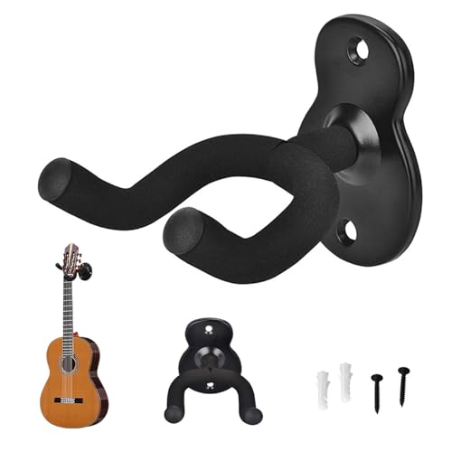 Sztqqing Metall Gitarrenhalter Wandhalterung - Universal & Platzsparend, Mit Schutzschwamm, Ideal für Akustikgitarre, E-Gitarre, Bass & Ukulele(Hulu-Stil) von Sztqqing