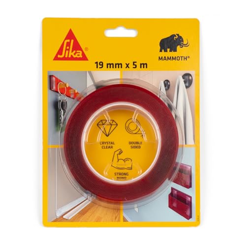 SIKA - Transparentes doppelseitiges Klebeband - SikaBond Mammoth Crystal - Schnelle Befestigung ohne Bohren – 19mm x 5m von Szwaldaper