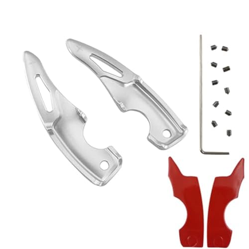 Szwaldaper , for Subaru, BRZ S ZC6 ZD8 TS Limited Type-RS, for Toyota, 86 GTS GR Sport 2017+ Auto-Lenkrad-Schaltpaddel-Verlängerungsaufkleber Auto-Schaltwippe(BLACK Silver) von Szwaldaper