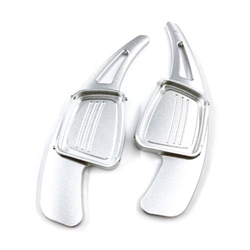 Szwaldaper 1 Paar Aluminium-Auto-Lenkrad-Schaltwippen-Verlängerung, for, A3 A4L A5 A6L S3 S4 Q2 Q5L Q7 TTS Auto-Schaltwippe(Silver) von Szwaldaper