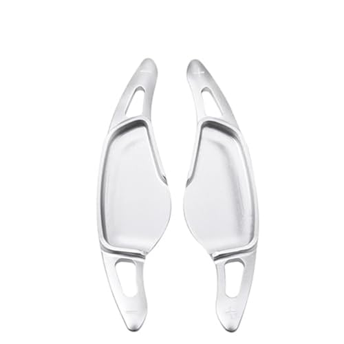 Szwaldaper 2-teilige Aluminium-Lenkradverlängerungs-Paddelschaltverkleidung, for, 5er G30 G38 7 G11 G12 X3 G01 X4 G02 M5 F90 2017 2018 Auto-Schaltwippe(BLACK Silver) von Szwaldaper