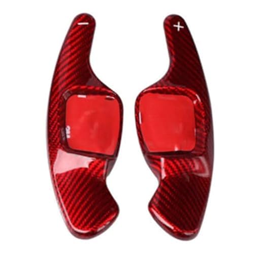 Szwaldaper 2-teilige Carbonfaser-Lenkrad-Schaltwippenverlängerung for Autos, for VW, for Tiguan, Gold 7 7.5 MK7 MK7.5, for Passat, B8, for ARTEON, Atlas Auto-Schaltwippe(Red) von Szwaldaper