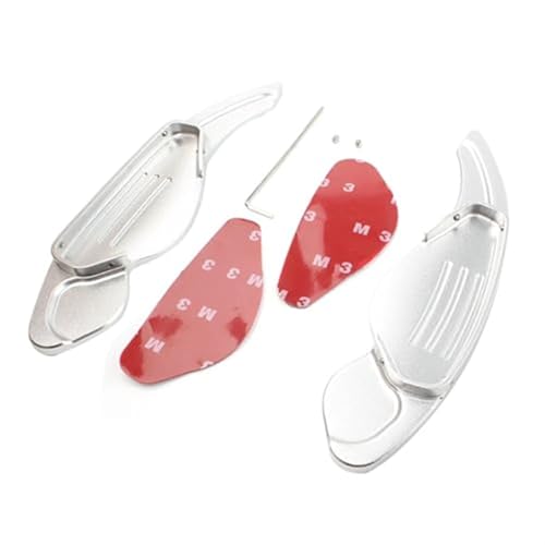 Szwaldaper Auto-Lenkrad-Schaltpaddelverlängerung, for Land Rover, for Discovery 4 5 LR2 LR4 L405, for Jaguar, XF XJ F-Pace X250 X761 X351 Auto-Schaltwippe(BLACK Silver) von Szwaldaper