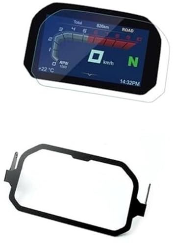 Szwaldaper Displayschutzfolie R1250GS ADV Motorrad TFT Anti-Diebstahl-Rahmenabdeckung Schutzteile, for R1200GS LC R 1250 GS, for ADVENTURE 17-21 Motorrad-Armaturenbrettfolie(BLACK GS-02) von Szwaldaper