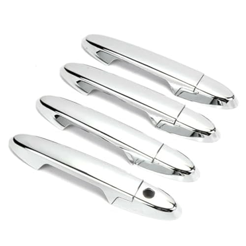 Szwaldaper For City, 2014-2020 Chrom Carbon Auto Türgriff Abdeckung Schüssel Aufkleber Zubehör Styling Außentürgriffabdeckung(Silver 1 Hole) von Szwaldaper