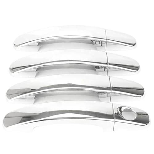 Szwaldaper For Ford, for Focus, 3 MK3, for Ford, Kuga 2 Auto vorne hinten Tür Haltegriff Einsätze Abdeckungen Schutz Catch Cap Aufkleber Außentürgriffabdeckung(Silver 1 Hole) von Szwaldaper
