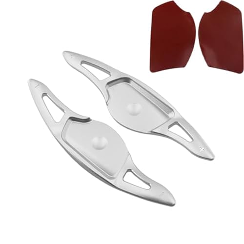 Szwaldaper For Hyundai, for Genesis, G90 EQ900 2016 2017 2018 2019 2020 2021 Auto Lenkrad Schaltwippen Verlängerung Aufkleber Zubehör Auto-Schaltwippe(Silver) von Szwaldaper