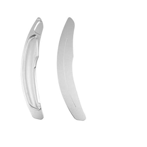 Szwaldaper For Mitsubishi, for Lancer, for Outlander PHEV Pajero, for Sport RVR ASX, for Delica D:5 L200 Auto-Lenkrad-Schaltwippen-Verlängerungsaufkleber Auto-Schaltwippe(Type B Silver) von Szwaldaper