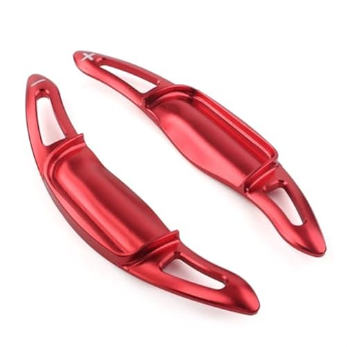 Szwaldaper For Toyota, Camry 2018 2019 2020 Auto-Schaltwippen-Lenkrad Direktschaltgetriebe Modifizierter Paddelabdeckungsaufkleber Aluminium Auto-Schaltwippe(Red) von Szwaldaper
