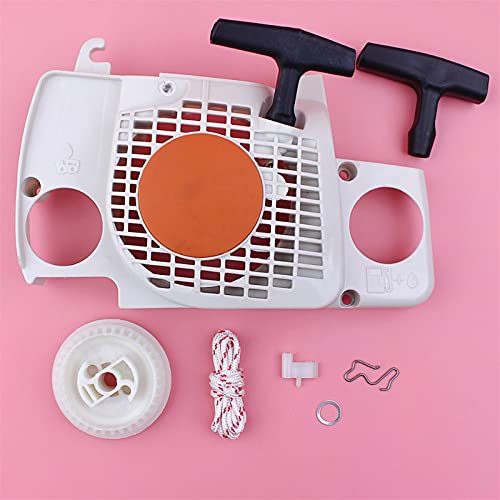 Szwaldaper Rückstoß-Rücklauf-Seilzugstarter-Riemenscheibe, Griffseil, Sperrklinke, Unterlegscheibe, Clip-Kit, Kettensägen-Ersatzteil, for STIHL, MS180, MS170 018 017 Kettensägen-Rücklaufstarter von Szwaldaper