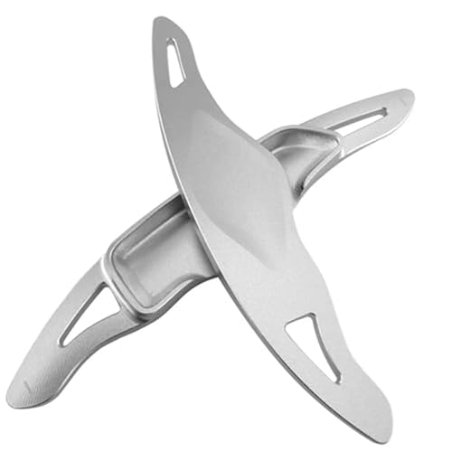 Szwaldaper Schaltwippen, for Genesis, G70 IK 2018 2019 2020 2021 2022 Auto Lenkrad Getriebeverlängerung Aufkleber Styling Zubehör Auto-Schaltwippe(Silver) von Szwaldaper