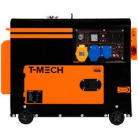 T-mech - 6kVA Diesel Stromerzeuger Generator Stromaggregat Geräuschlos Notstromaggregat Einphasig 230V 6500W 13PS Motor 115V E-Start Notstrom Schwarz von T-MECH
