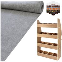 11qm Grau Teppich-Verkleidung Super Stretch mit Kleber & Citroen Berlingo Regalsystem von MONSTER SHOP