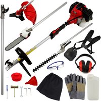 5 in 1 Benzin-Multiwerkzeug 52cc Gartenwerkzeug Multitool 5 Aufsätze - Rasentrimmer Dickichtschneider Heckenschere Kreissäge und Hochentaster Gratis von T-MECH