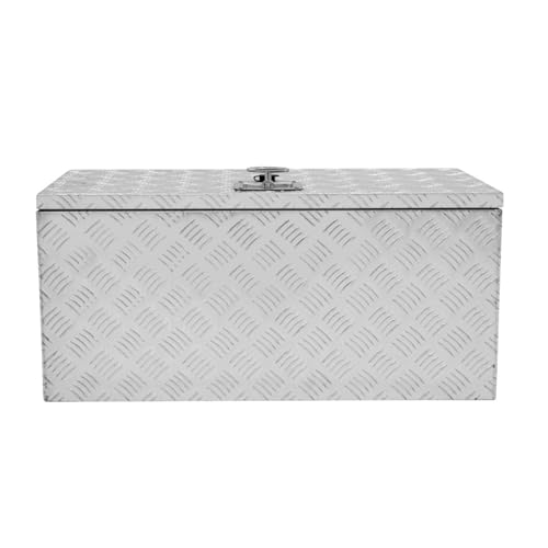 Aluminium-Werkzeugkasten 102L | Abschließbarer Koffer + 2 Schlüsseln | 81 x 37 x 102cm | Truckbox Kiste Metallbox Riffelblech | LKW Transporter Aufbewahrung [2 Gasdruckfedern, Gummiboden & -dichtung] von T-Mech