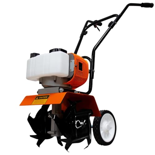 Benzin-Kultivator Rotavator Akku-Gartenfräse 52 cc 1,65 kW 4000 U/min 3 PS 2-Takt 1,2 l Tank 4 Stahlklingen 30 cm Arbeitsbreite 20 cm Tiefe Tragbarer Rasen Boden Graben Unkrautentfernung PSA & von T-Mech