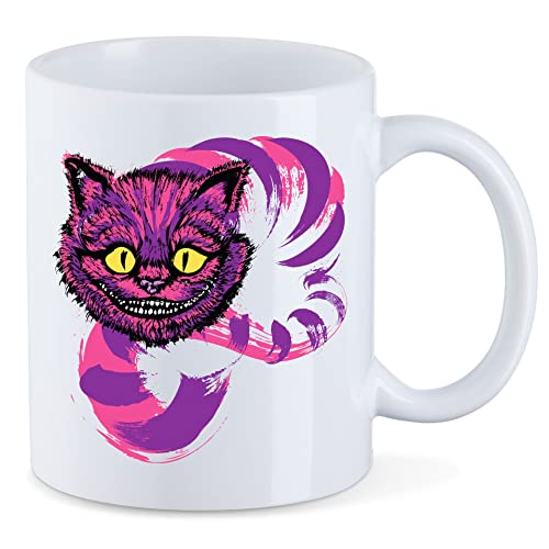 T-Nerds - Grinning like a Cheshire Cat Purple - Tasse Mug Kaffeetasse Teetasse - Weiß von T-Nerds