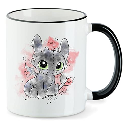 T-Nerds - Watercolor Dragon Eye - Tasse Mug Kaffeetasse Teetasse - Schwarz von T-Nerds