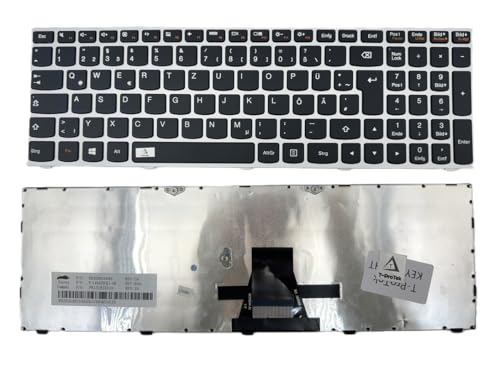 DE Tastatur Keyboard Silber Rahmen Ohne Beleuchtung kompatibel für Lenovo Z501 von T-ProTek