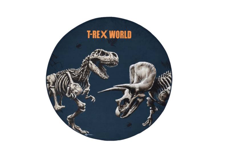 T-REX WORLD Kinderteppich T-Rex World blau, rund von T-REX WORLD