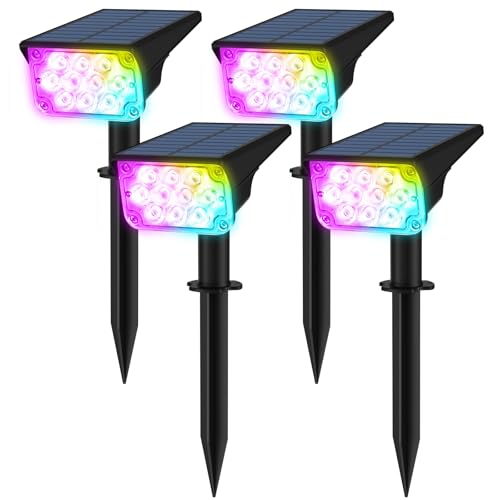 T-SUNUS Gartenstrahler Solar Außen mehrfarbig, Solarstrahler für Außen 10 LED Solarlampen für außen 6 Farbwechsel Solar Gartenleuchte IP65 Wasserdicht für Bäume Sträucher Gartenweg 4 Stück T-SUNUS Gartenstrahler Solar Außen mehrfarbig, Solarstrahler für Außen 10 LED Solarlampen für außen 6 Farbwechsel Solar Gartenleuchte IP65 Wasserdicht für Bäume Sträucher Gartenweg 4 Stück von T-SUNUS