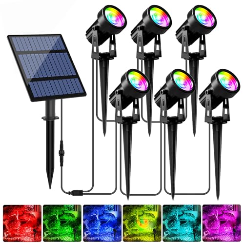 T-SUNUS Gartenstrahler Solar RGB, Solar Gartenleuchte RGB Solarlampen für Außen mehrfarbig mit 6 Farbwechsel IP65 wasserdicht Auto ON/OFF für Garten Garage Eingang Zäune Baum T-SUNUS Gartenstrahler Solar RGB, Solar Gartenleuchte RGB Solarlampen für Außen mehrfarbig mit 6 Farbwechsel IP65 wasserdicht Auto ON/OFF für Garten Garage Eingang Zäune Baum von T-SUNUS