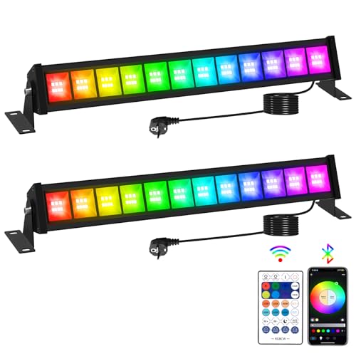 T-SUNUS RGB Strahler Outdoor Außen, 50W RGB LED Wallwasher Licht WiFi mit Bluetooth APP Steuerung, IP66 Wasserdicht Lightbar Partylicht für Garten Party Weihnachten T-SUNUS RGB Strahler Outdoor Außen, 50W RGB LED Wallwasher Licht WiFi mit Bluetooth APP Steuerung, IP66 Wasserdicht Lightbar Partylicht für Garten Party Weihnachten von T-SUNUS