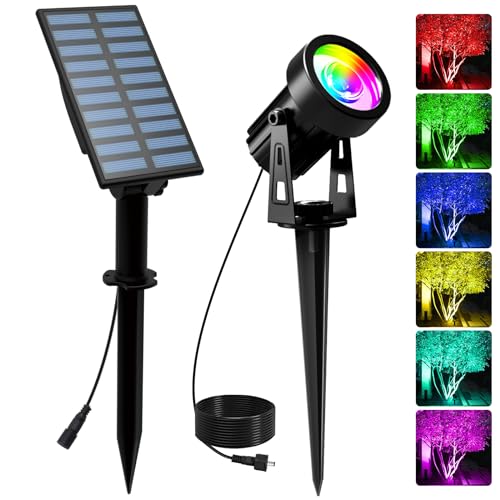 T-SUNUS Solarlampen für Außen mehrfarbig, Gartenstrahler Solar 6 Farbwechsel Solarleuchte Garten RGB IP65 Wasserdicht Auto ON/OFF für Eingang Garage Balkon T-SUNUS Solarlampen für Außen mehrfarbig, Gartenstrahler Solar 6 Farbwechsel Solarleuchte Garten RGB IP65 Wasserdicht Auto ON/OFF für Eingang Garage Balkon von T-SUNUS