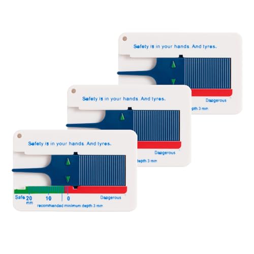 TAKONE Tread Depth Gauge for Tyres – 3 Pack 0–20mm Plastic Tyre Tread Depth Tool for Car, Motorcycle, SUV, Van & Truck (Blau) von T TAKONE