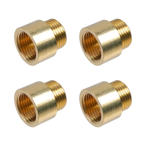 T Tulead 4 Stück Messing Outdoor Wasserhahn Extender Duschkopf Verlängerung Dusche Verlängerungsarm geeignet für Outdoor, Wasserhahn, Industrie (10 mm Länge) von T Tulead
