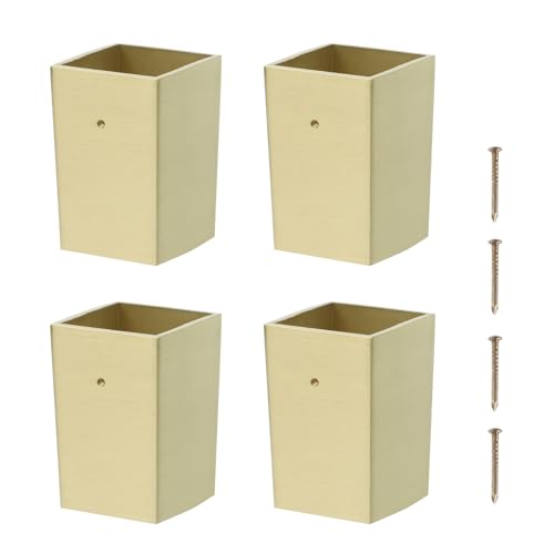 T Tulead 4 Stück Tischfüße Abdeckung Kappen Zinklegierung Möbelbeine Abdeckungen Golden Cabinet Sofa Füße Kappen 39 x 50 mm quadratische Möbelfüße Abdeckung von T Tulead