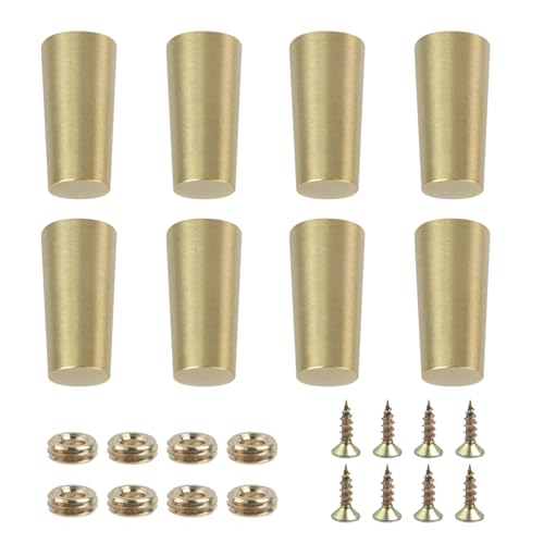 T Tulead Messing-Beine, goldene Schneidebrettfüße mit Schrauben und Unterlegscheiben, 1,5 cm B x 1,2 H von T Tulead