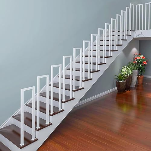 T-ZBDZ Geländer U Form Weiss, U-förmige Treppengeländer Innen Handlauf, Metall Geländer Treppe, Treppengeländer Außen für Balkon Terrasse Veranda Garten, Eingangsgeländer, 35cm von T-ZBDZ