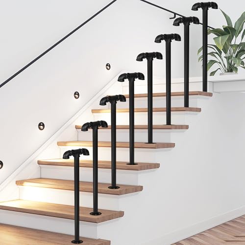 T-ZBDZ Treppengeländer Innen Schwarz T Form, Metall Geländer Treppe Außen, Einzelpfosten Treppengeländer T Förmiger, Handlauf Treppe für Treppen Terrasse Veranda, 80cm T-ZBDZ Treppengeländer Innen Schwarz T Form, Metall Geländer Treppe Außen, Einzelpfosten Treppengeländer T Förmiger, Handlauf Treppe für Treppen Terrasse Veranda, 80cm von T-ZBDZ