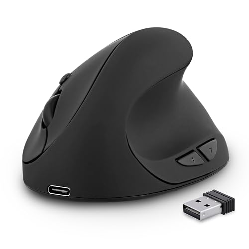 T’nB Ergo LINE - Ergonomische kabellose vertikal und wiederaufladbar Minimaus - schwarz von T'nB