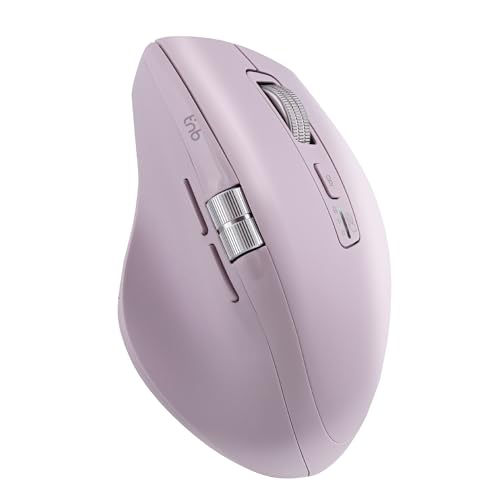 T'nB Kabellose Maus, wiederaufladbar, ultraschnelles Scrollrad, Doppelrad und Shortcut-Tasten, Bluetooth oder USB-A-Verbindung, lange Akkulaufzeit – Rosa von T'nB