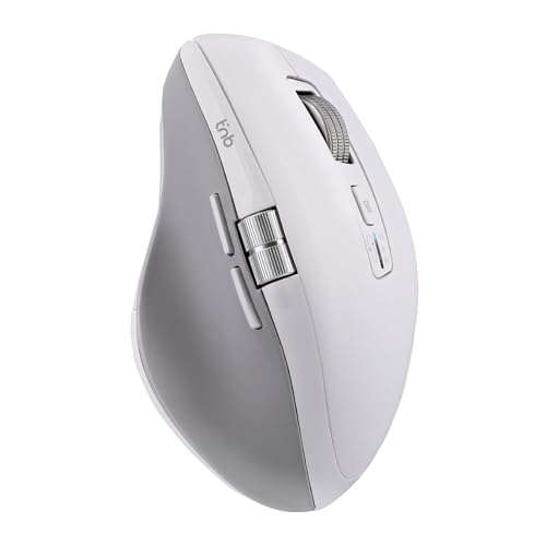 T'nB – Kabellose Maus, wiederaufladbar, ultraschnelles Scrollrad, Doppelrad und Shortcut-Tasten, Bluetooth oder USB-A-Verbindung, lange Akkulaufzeit – Weiß von T'nB